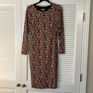 Cute paisley knit dress from Marks and Spencer in London.